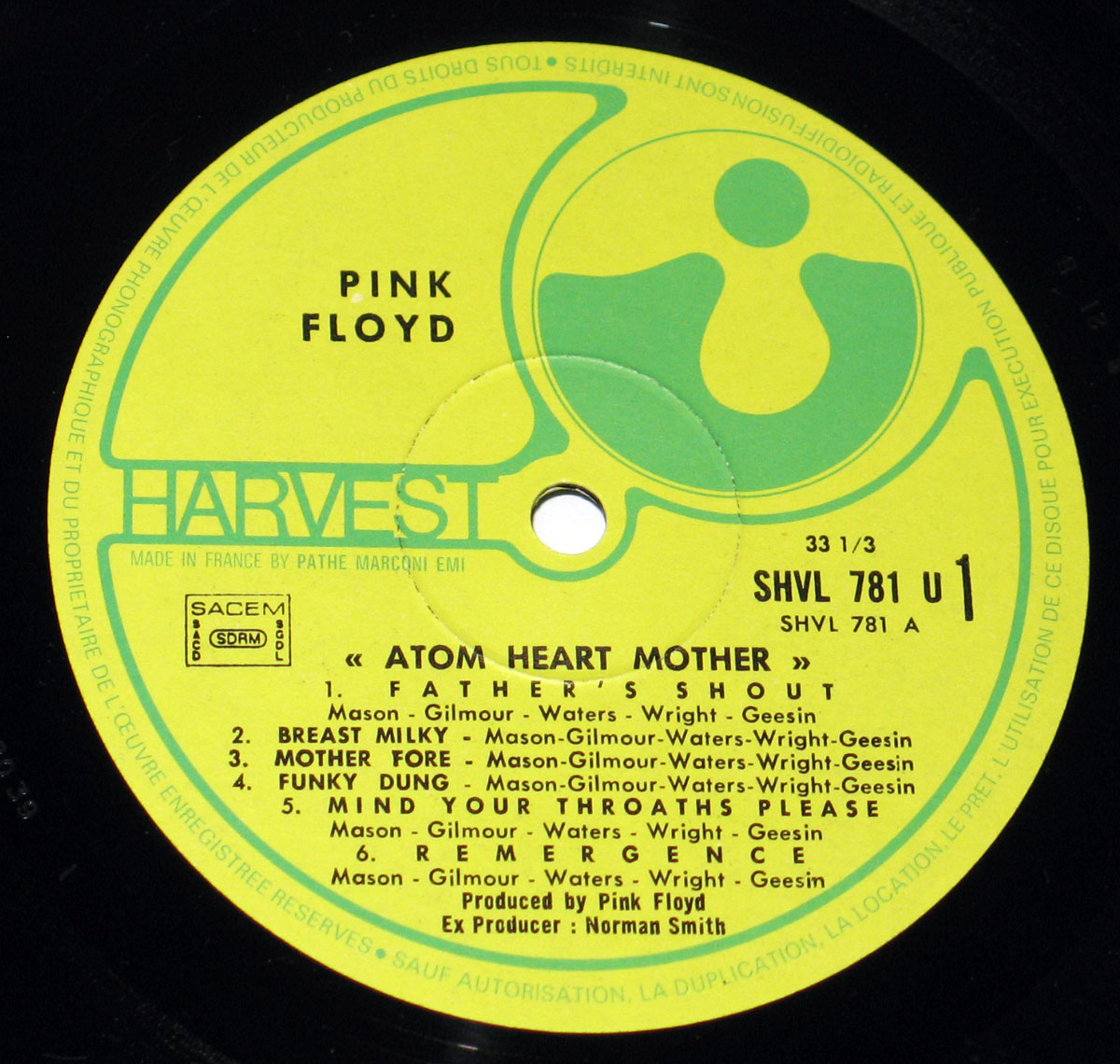 High Resolution Photo #5 PINK FLOYD Atom Heart France 